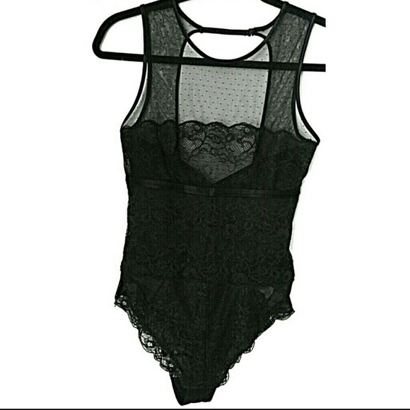 H&M Black Mesh And Lace Bodysuit - Picture 3 of 5